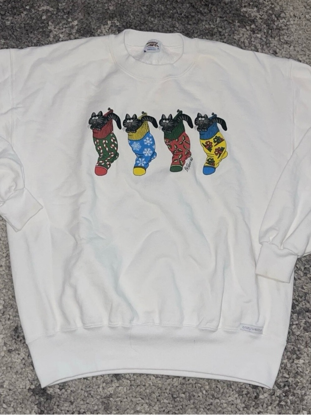 VTG Crazy Shirt Cats Christmas Hawaii Crewneck Sweatshirt USA Made Sz M